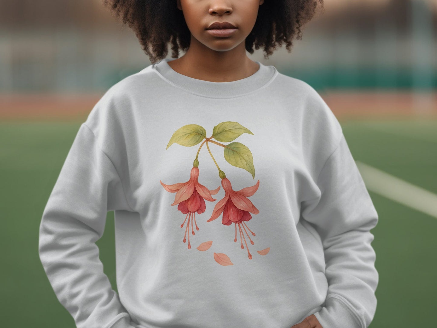 Elegant Floral Design with Pink Blooms Sweatshirt product