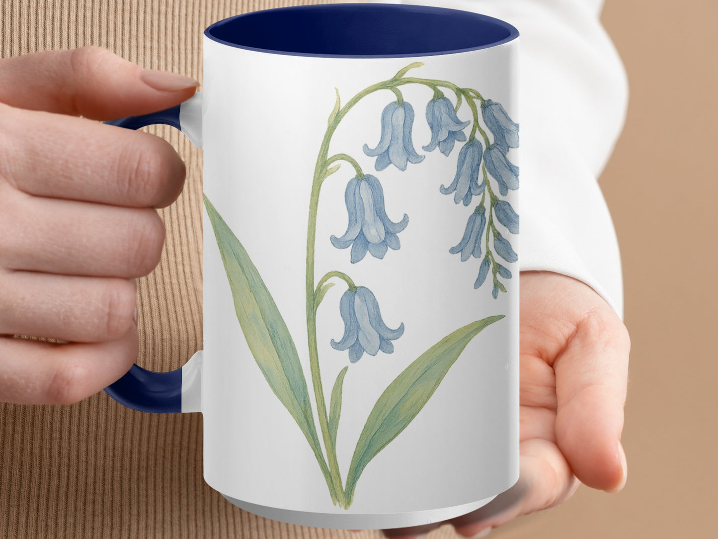 Elegant Bluebell Design on White Ceramic Mug product