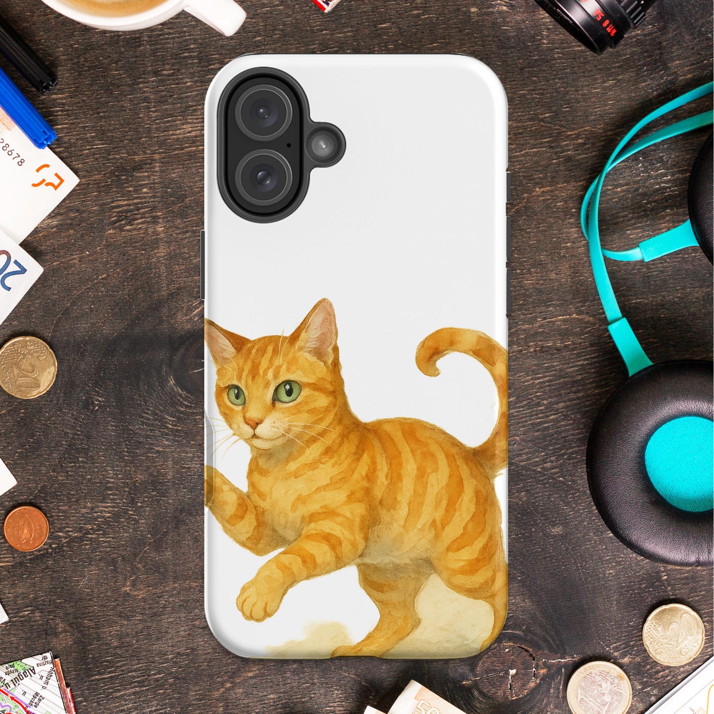 Cute Orange Cat with Green Eyes Case product type