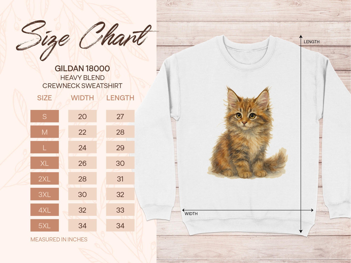 Cute Fluffy Cat Print Gildan 18000 Crewneck Sweatshirt product type