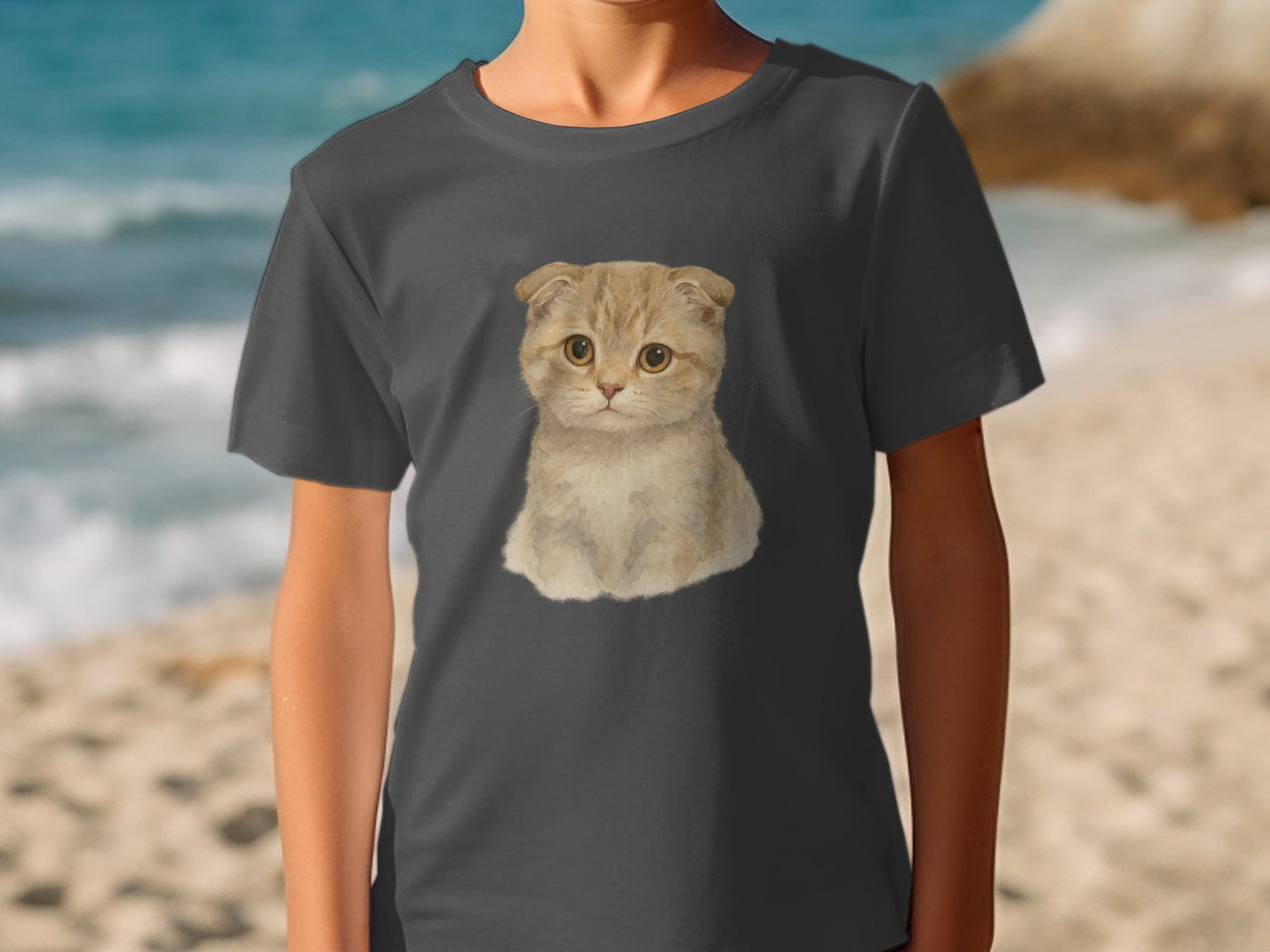 Adorable Folded Ear Kitten Graphic T-shirt product type