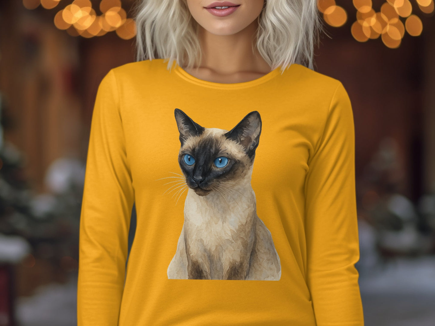 Siamese Cat Printed Long Sleeve Shirt product type