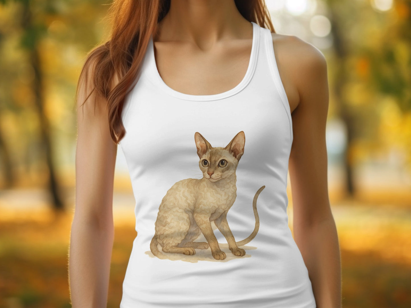 Cat Illustration Tank Top Unique Design Shirt product