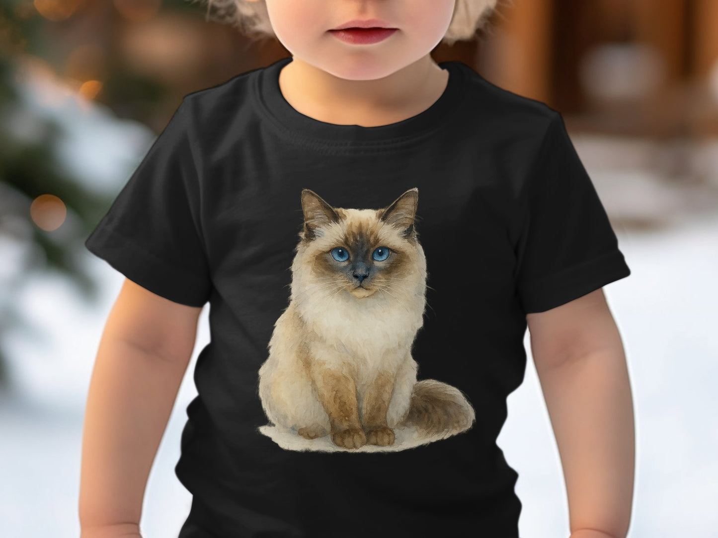 Adorable Cat Blue Eyes Graphic Printed T-shirt product type