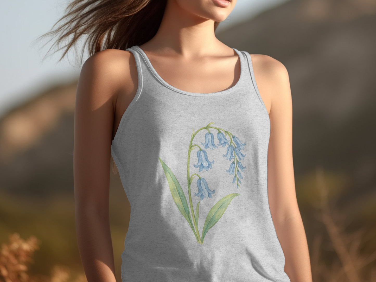 Bluebell Flower Graphic Printed Sleeveless Tank Top product
