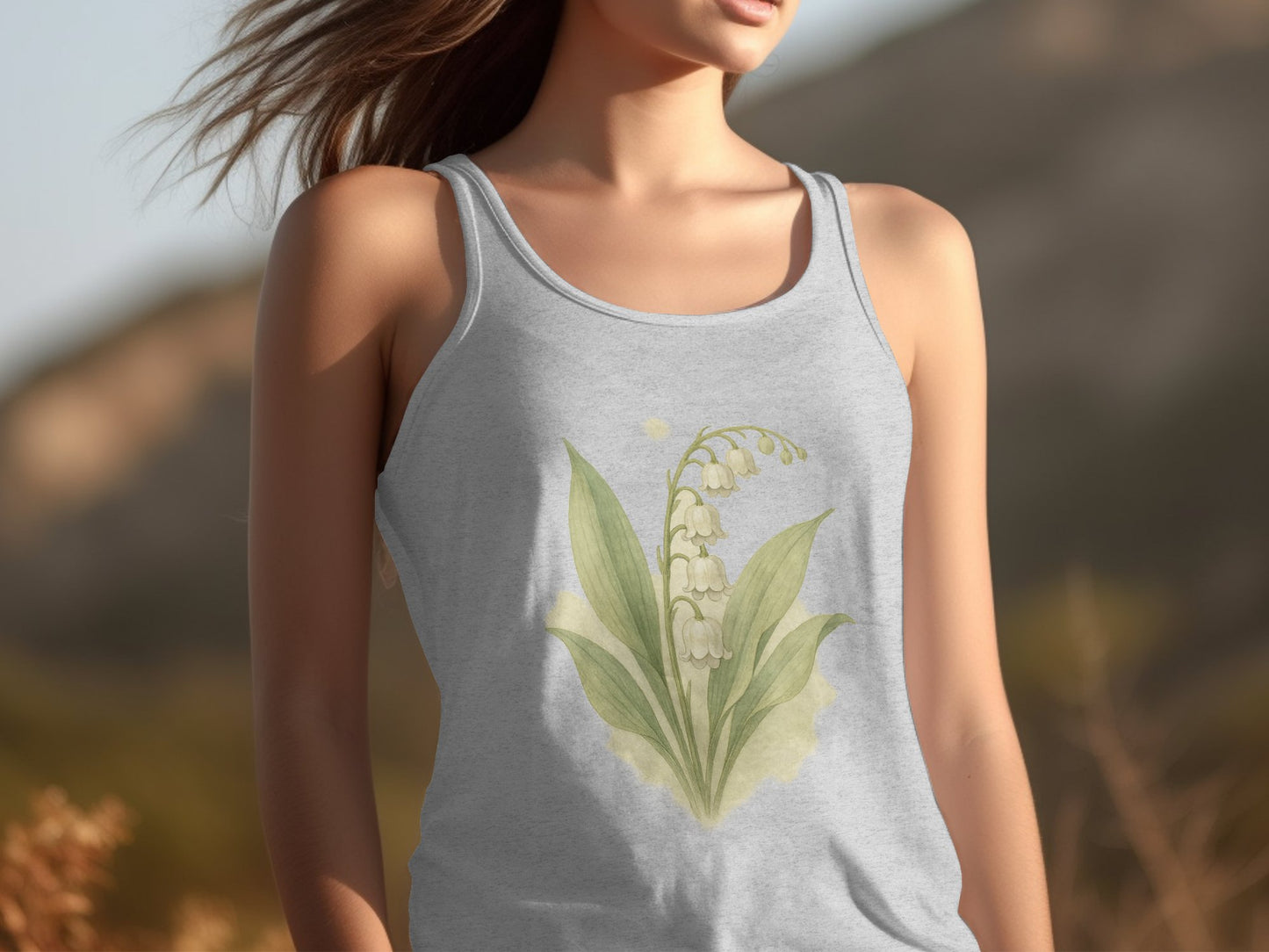 Elegant Lily of the Valley Print on Women's Tank Top product type