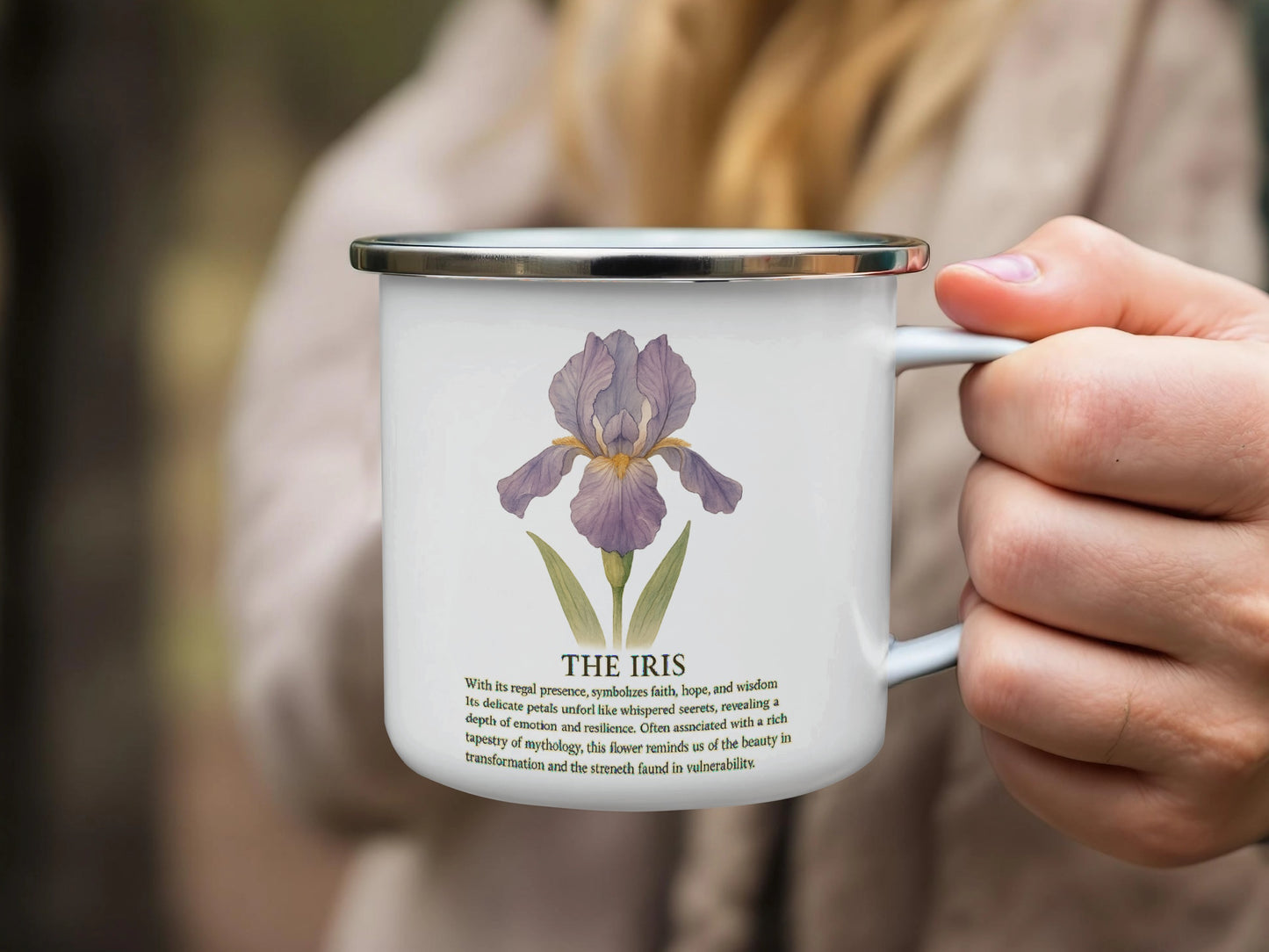 Beautiful Purple Iris Design Enamel Mug Product type