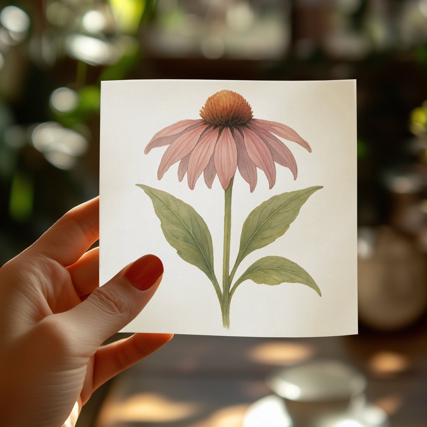 Botanical Print Art with Hand-Painted Flower product