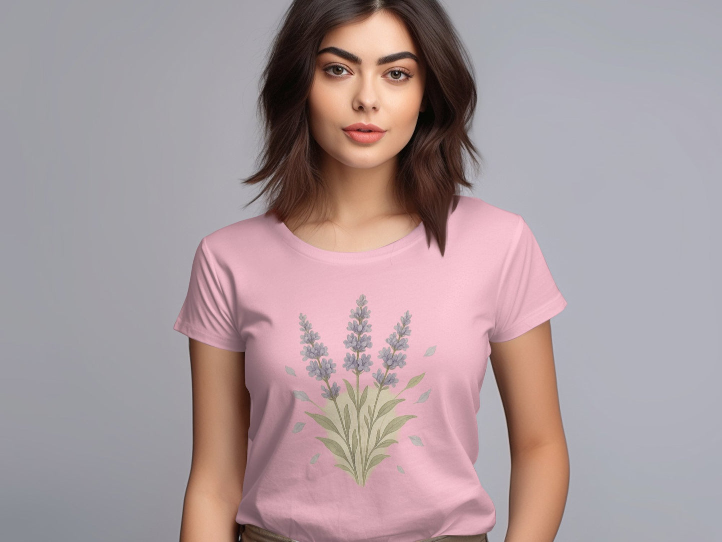 Lavender Floral Print Women's T-Shirt product type