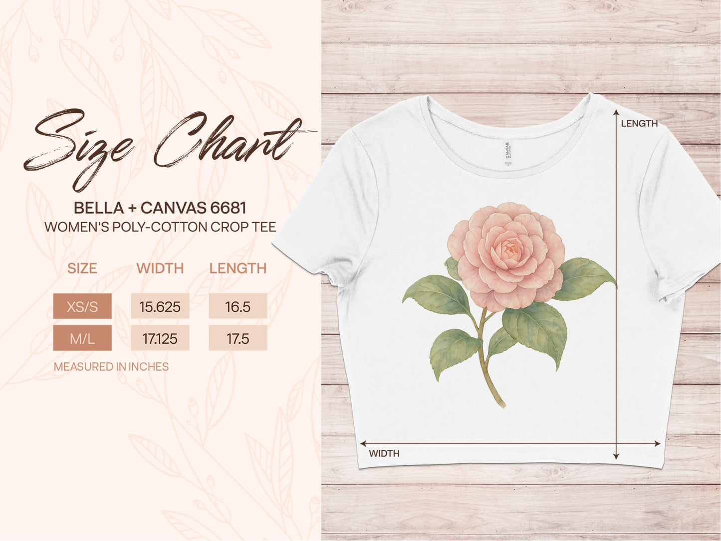 Flower Design Women's Poly-Cotton Crop Tee product