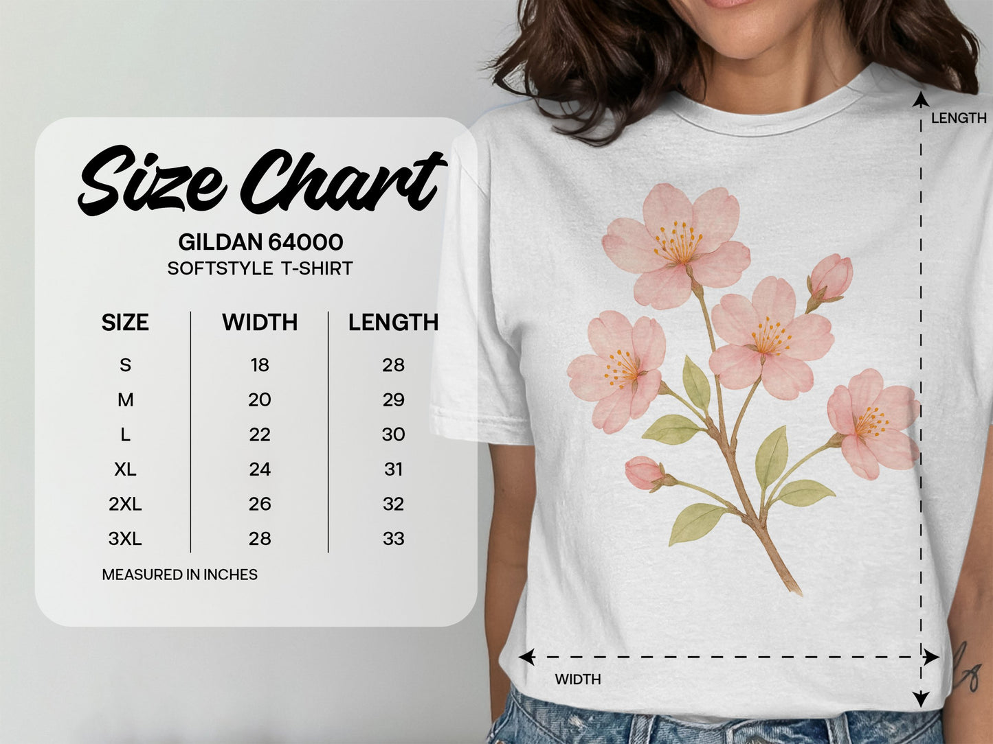 Cherry Blossom Print Softstyle T-shirt product type