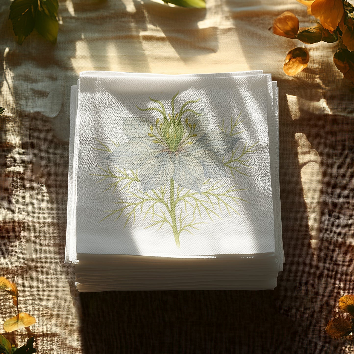 Elegant Botanical Print Floral Design Napkin product type