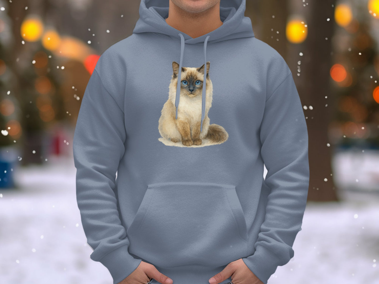 Cozy Hoodie Featuring Adorable Siamese Cat Design product type