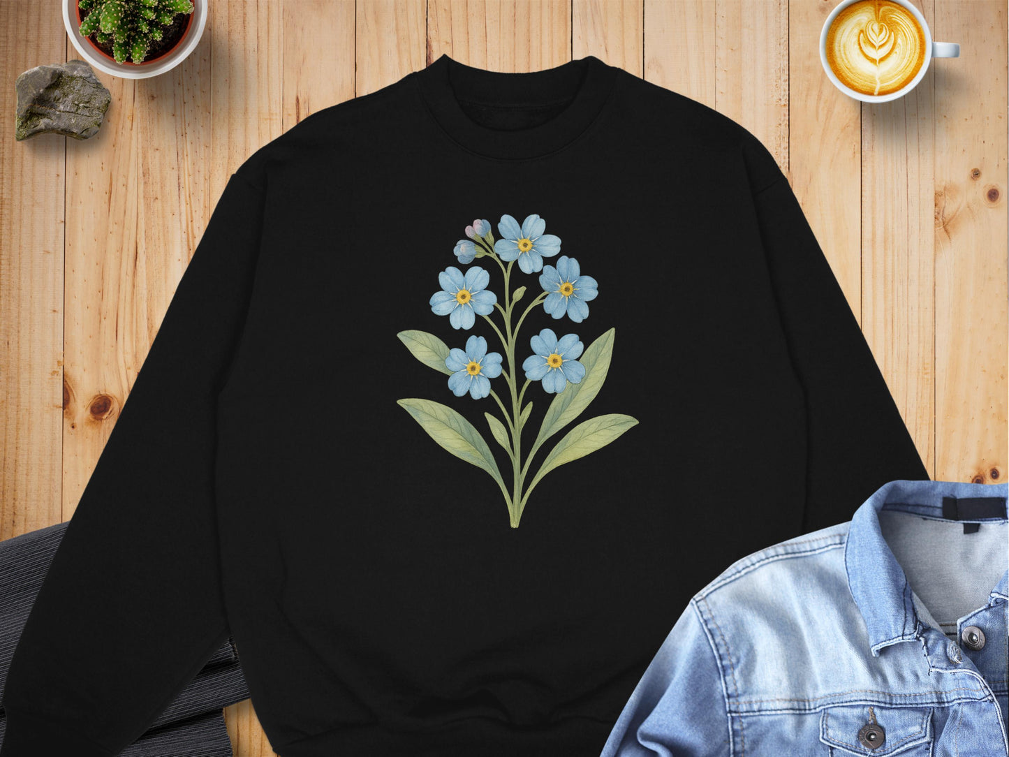 Blue Floral Design on Black Casual Wear product type