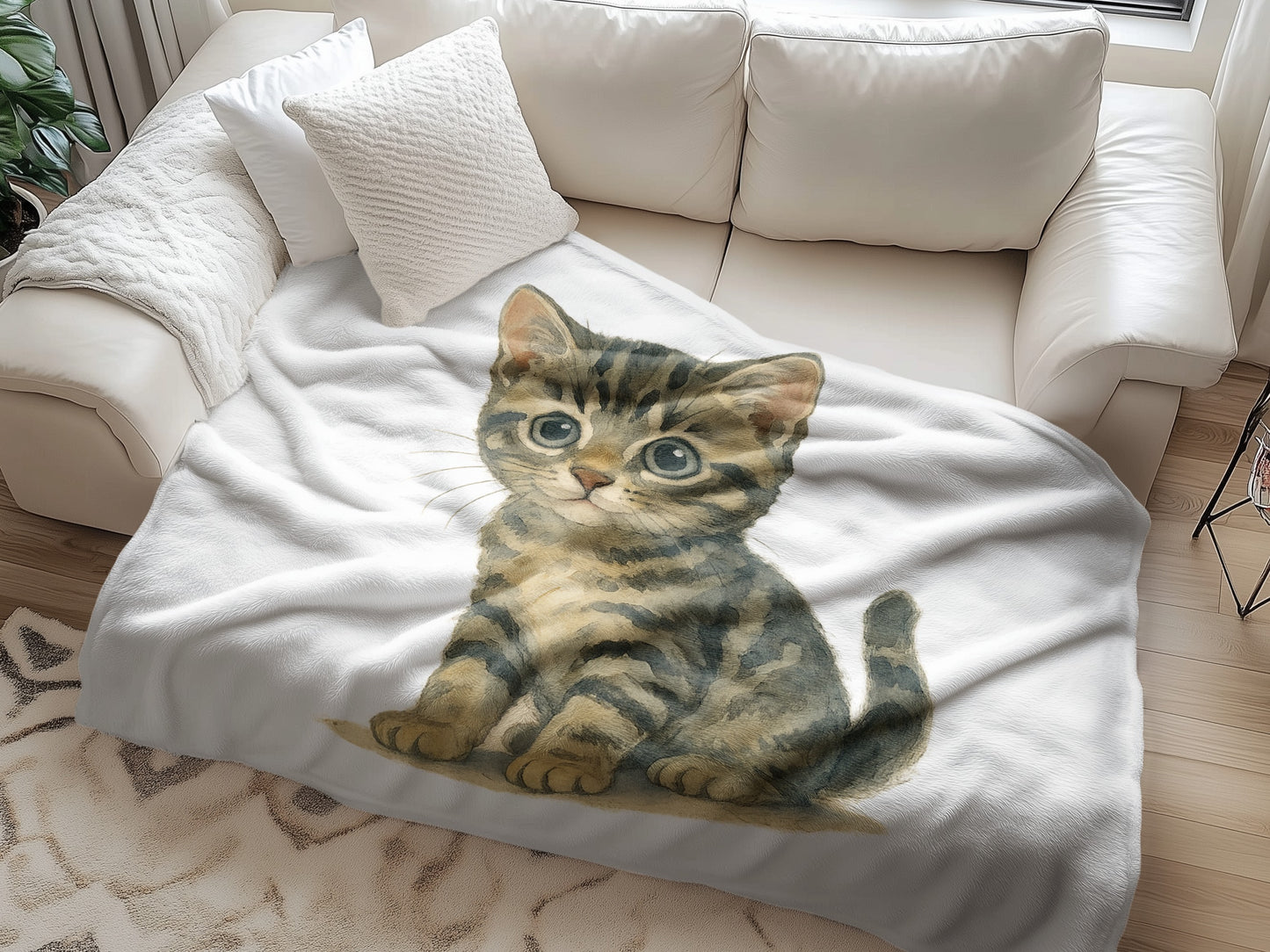 Cozy Blanket Featuring Adorable Tabby Kitten Product