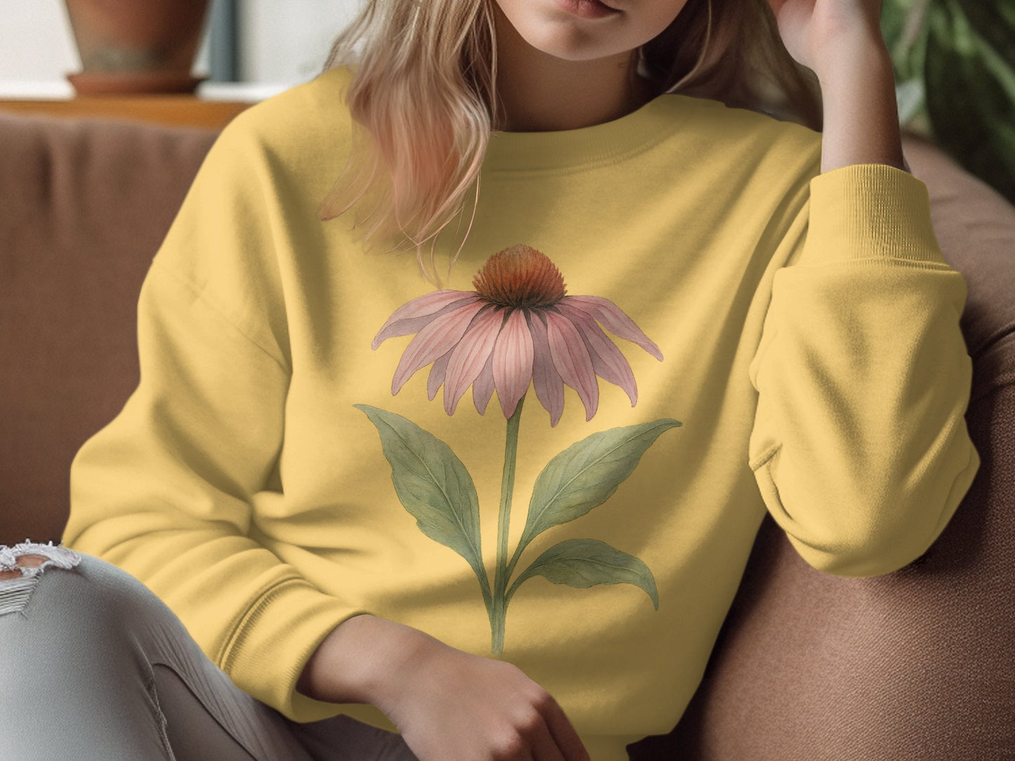Elegant Botanical Art Casual Wear Sweatshirt product type
