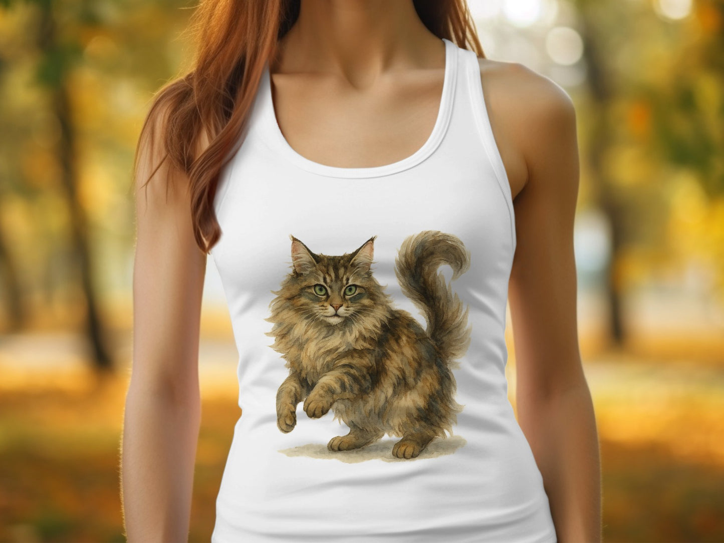 Charming Fluffy Cat Design Sleeveless Tank Top product