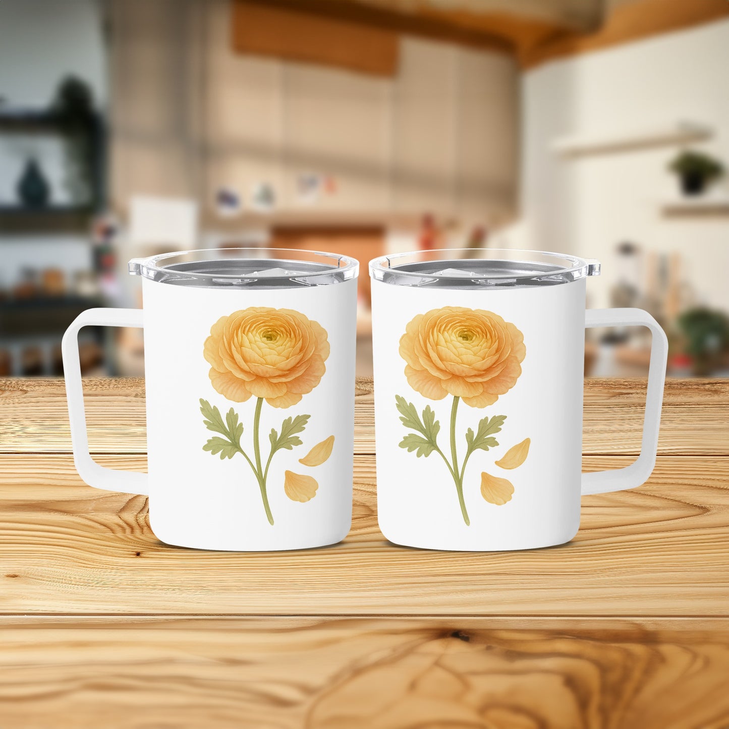 Beautiful Yellow Flower Design on White Mug product