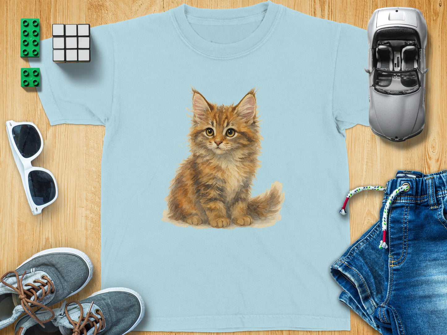 Cute Fluffy Kitten Graphic T-Shirt Adorable Cat Product