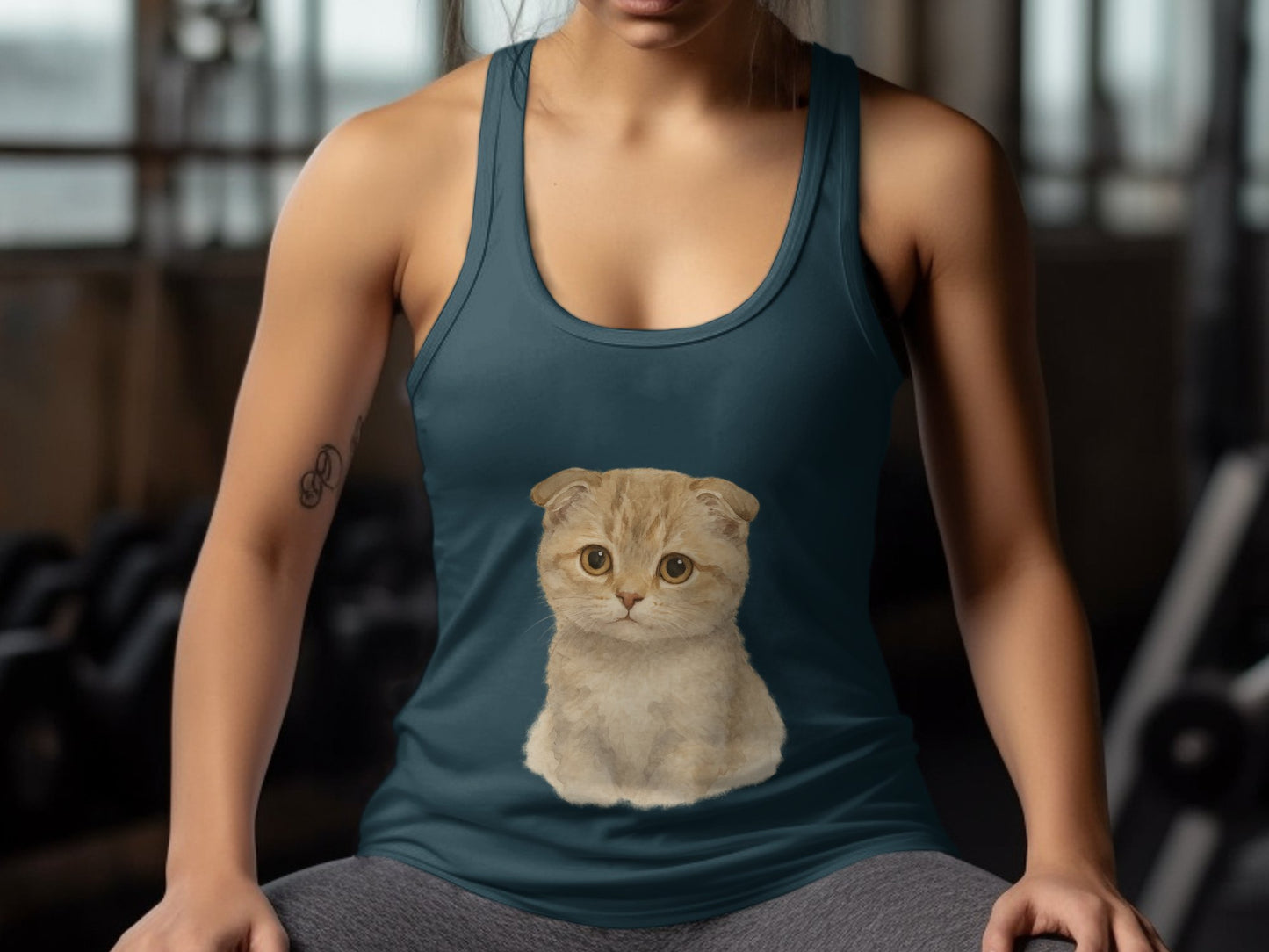 Adorable Kitten Print Workout Tank Top product type