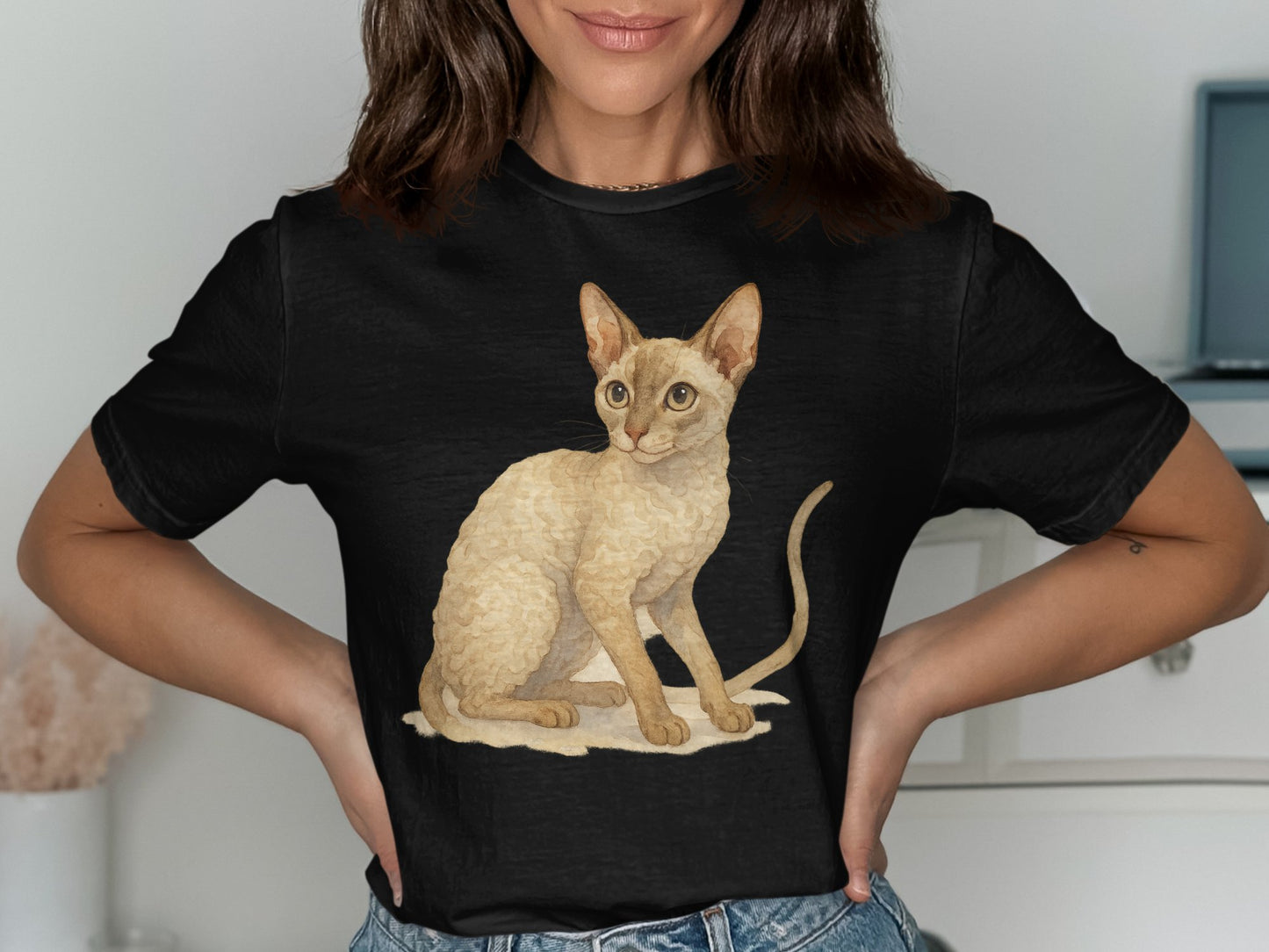 Cute Cat Lover Black T-Shirt for Casual Outfit product type