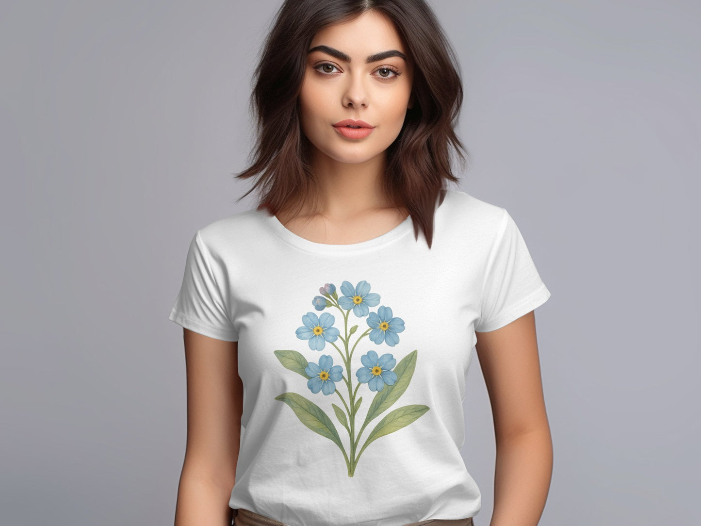 Beautiful Floral Design on White T-Shirt product