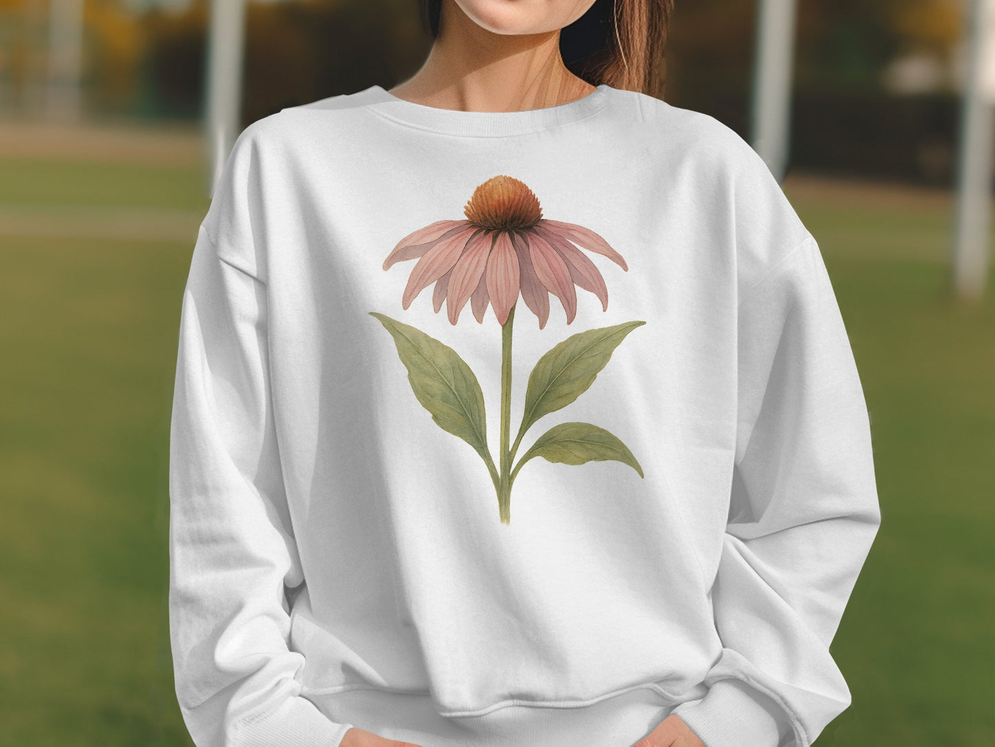 Stunning Floral Artwork White Sweatshirt product