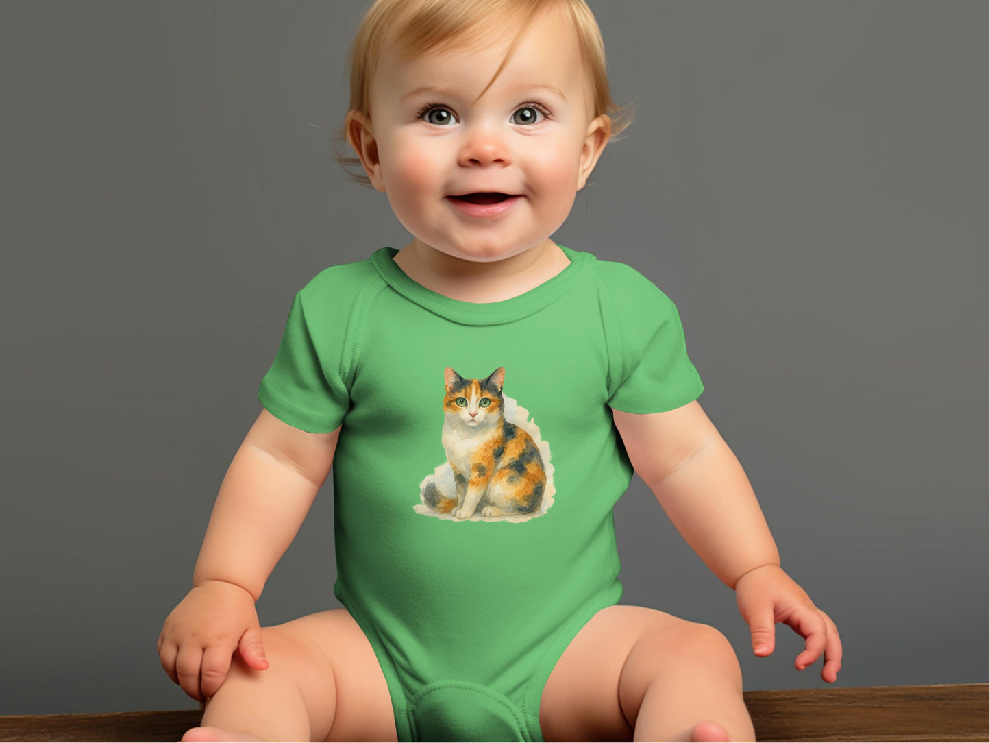 Adorable Baby Onesie with Cute Cat Design product type