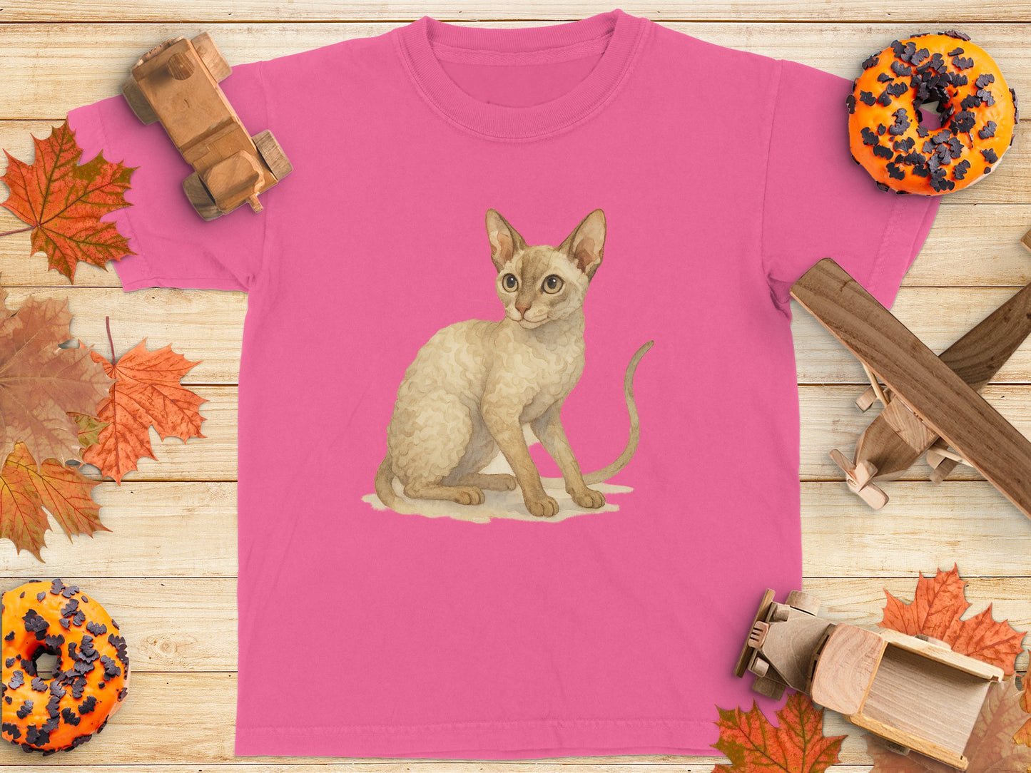 Adorable Kitten Graphic Design Pink T Shirt product type