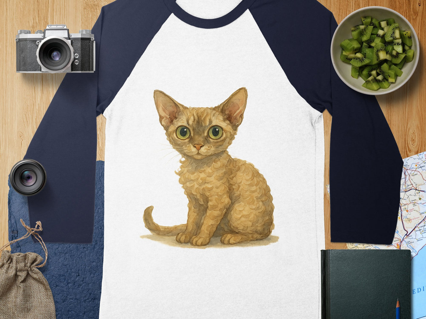 Cute Kitten Graphic Baseball Tee product type