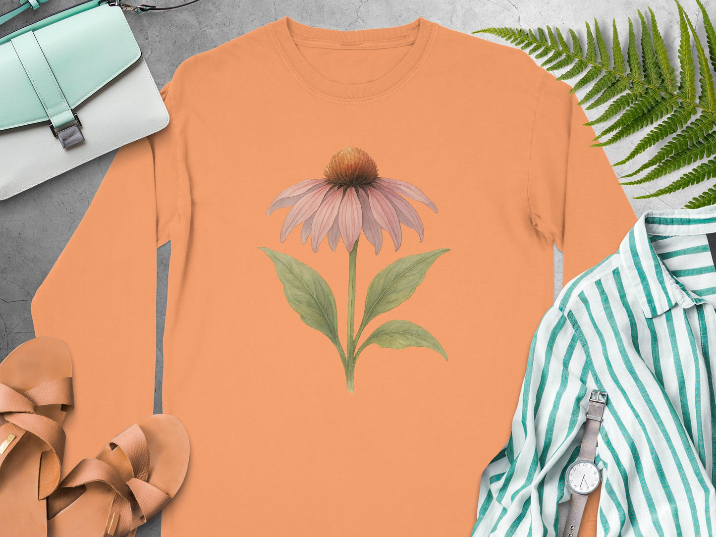 Stylish Orange Shirt with Floral Design product type