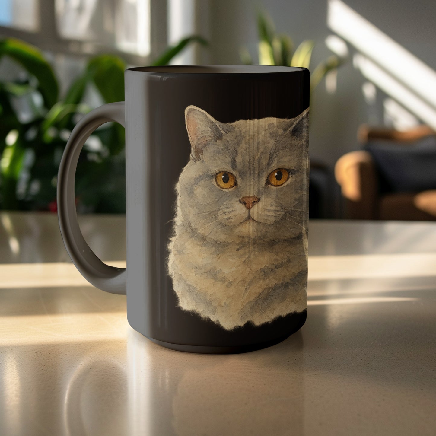 Adorable Cat Illustration on Coffee Mug product