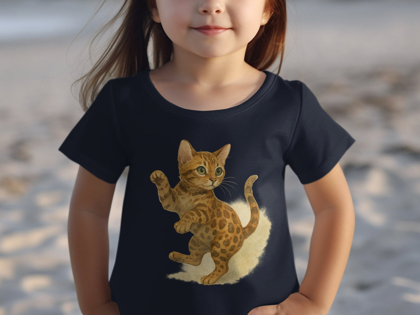 Adorable Kitten Print Design on Kids T-shirt product type