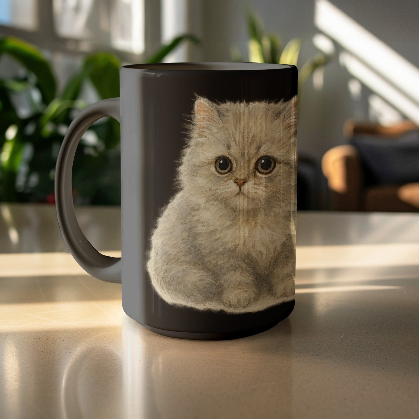 Cute Gray Kitten Print Coffee Mug product