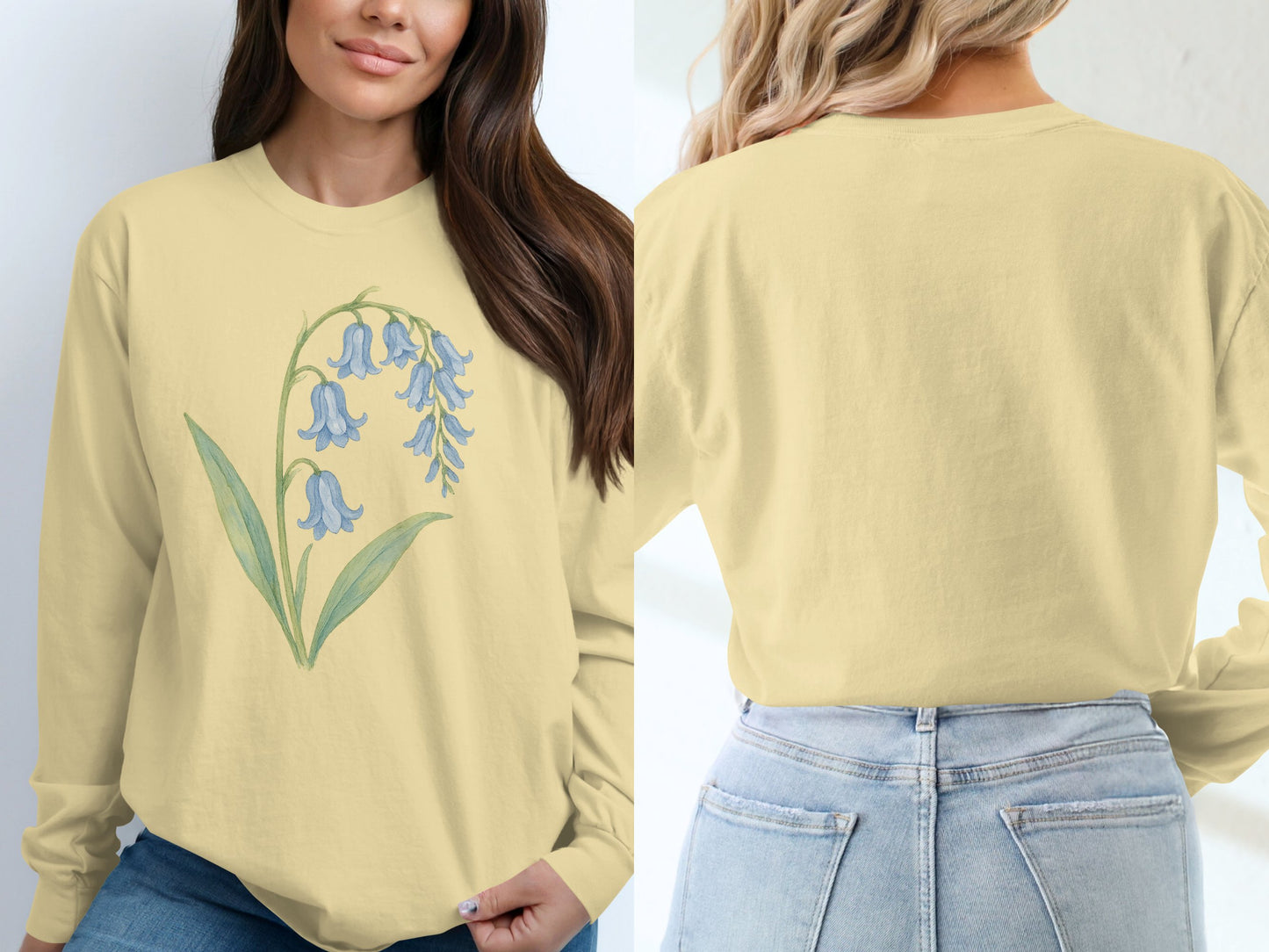 Bluebell Flower Print Long Sleeve Shirt product