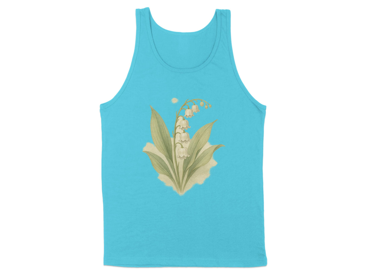 Elegant Lily of the Valley Design Light Blue Tank Top Product