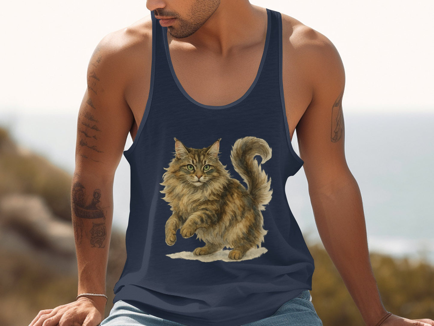 Cat Lovers Perfect Feline Art Print Tank Top product