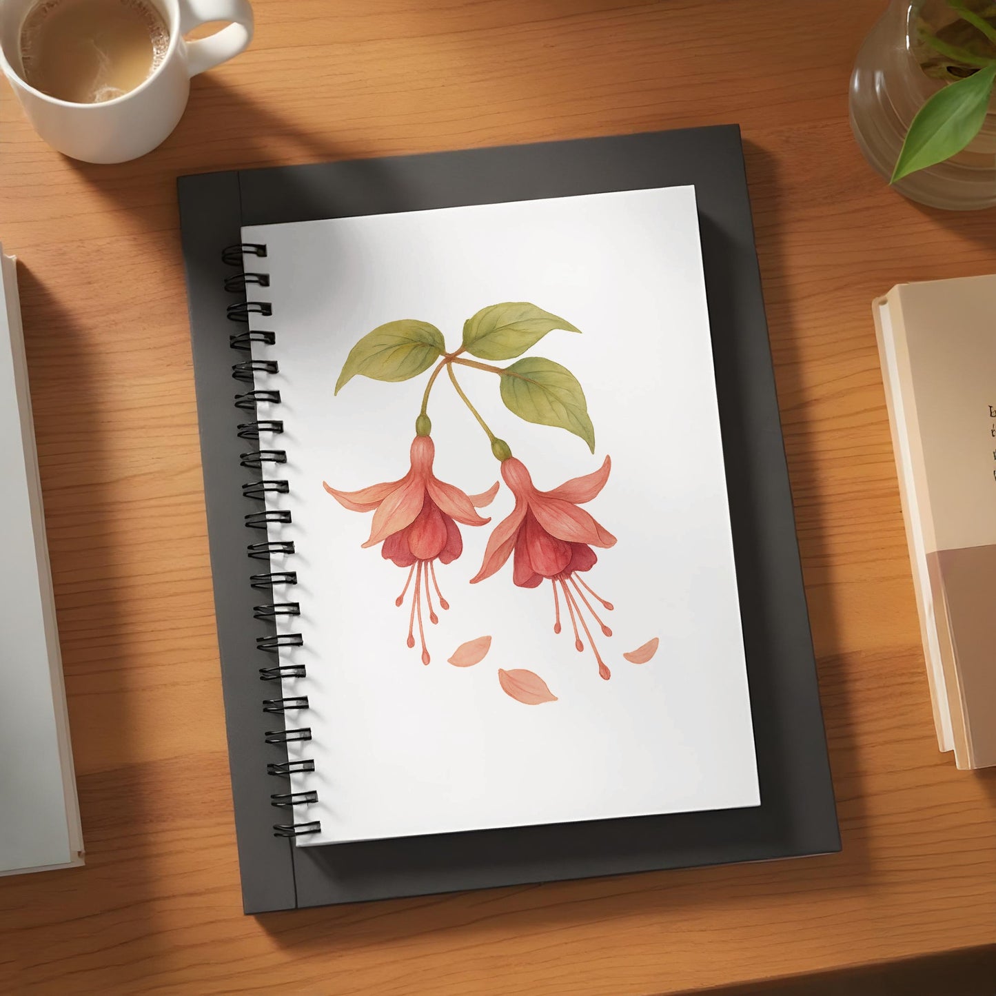 Beautiful Floral Design Spiral Notebook product type