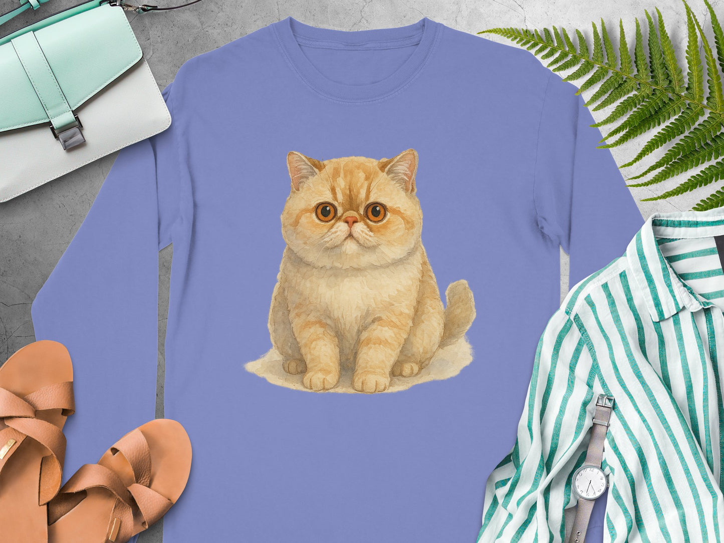 Adorable Cat Print Long Sleeve Casual Top product type