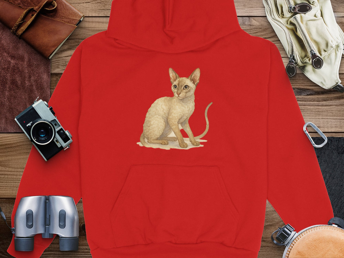 Red Hoodie with Cute Cat Design on the Front product