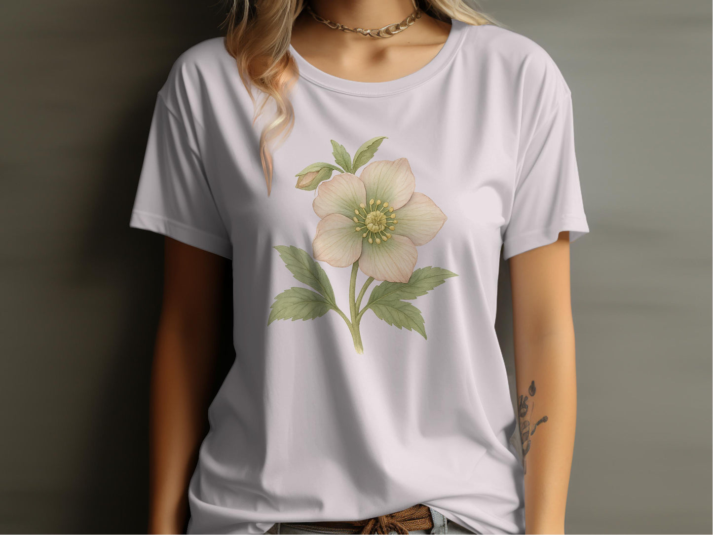 Floral Design White Top T-Shirt product type