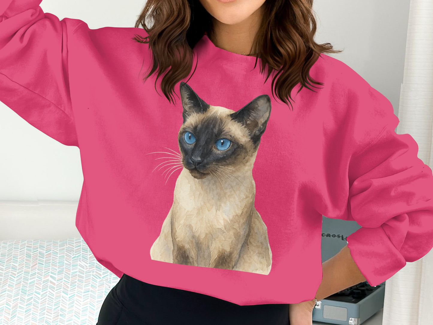 Stunning Siamese Cat Pink Sweatshirt product