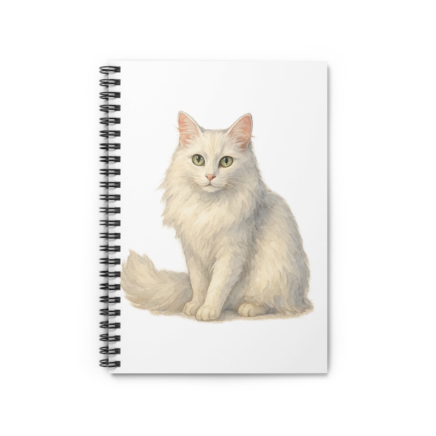Charming White Cat Spiral Bound Journal product type