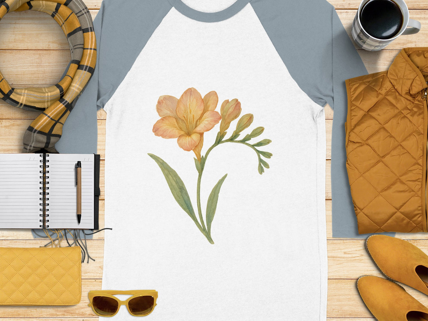 Floral Design Graphic Tee Baseball Shirt product type