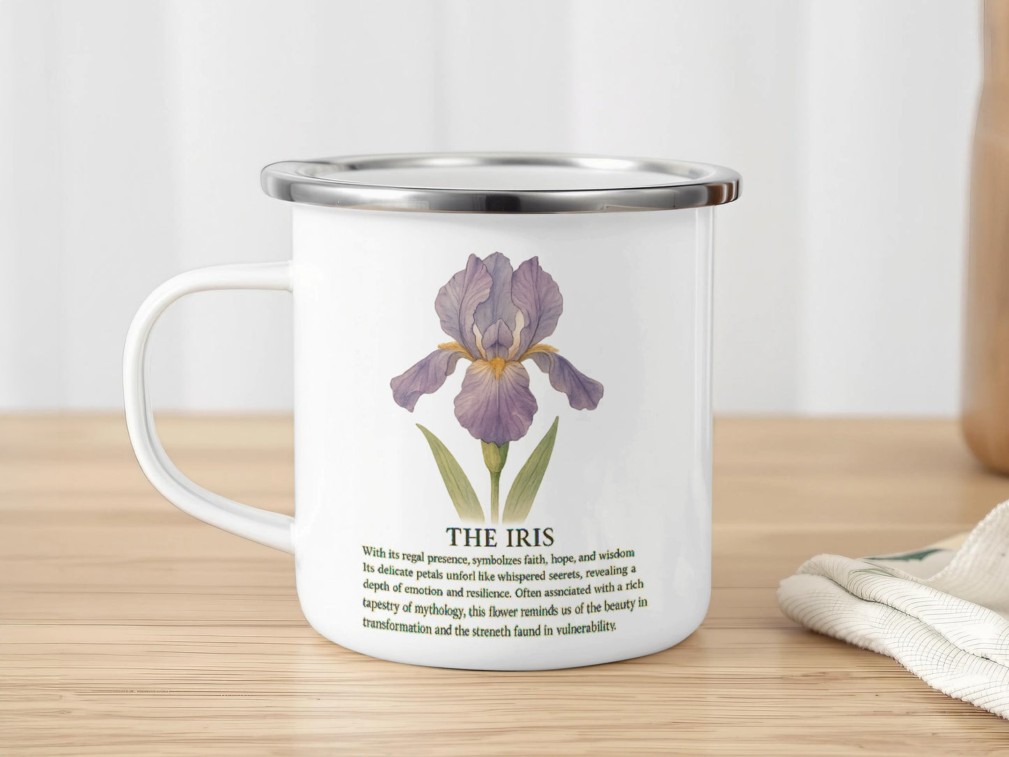 Beautiful Ceramic Iris Mug Perfect Gift Product Type
