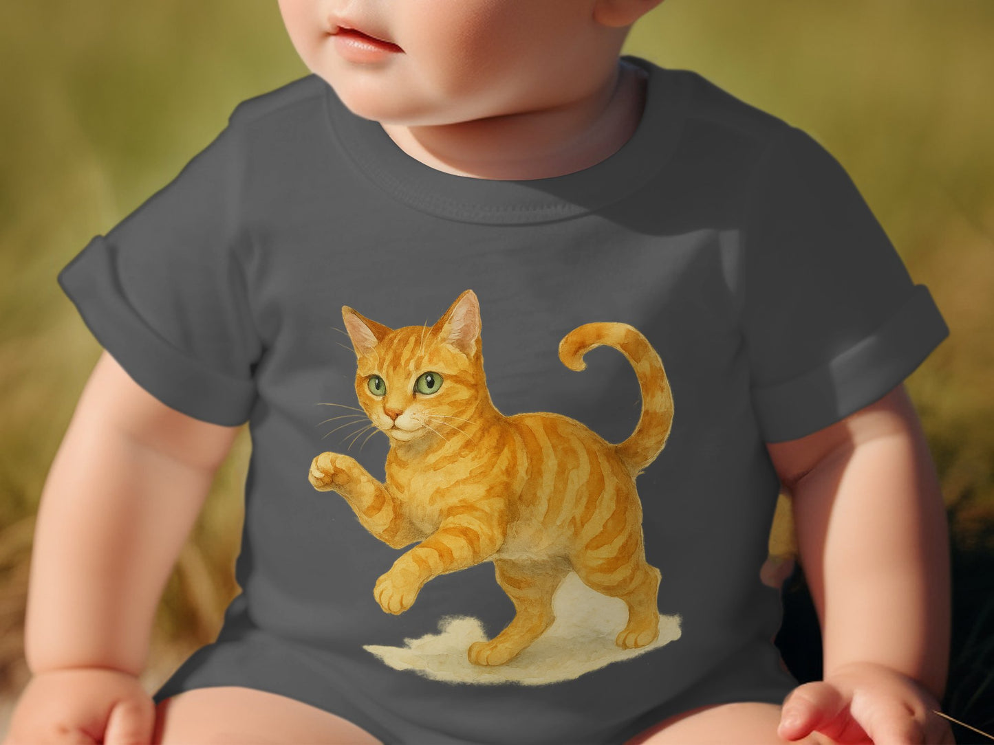 Cute Tiger Striped Cat Graphic Baby Onesie product