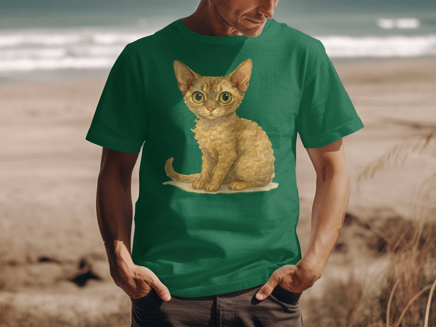 Cute Wide-Eyed Kitten Print Graphic T-shirt product