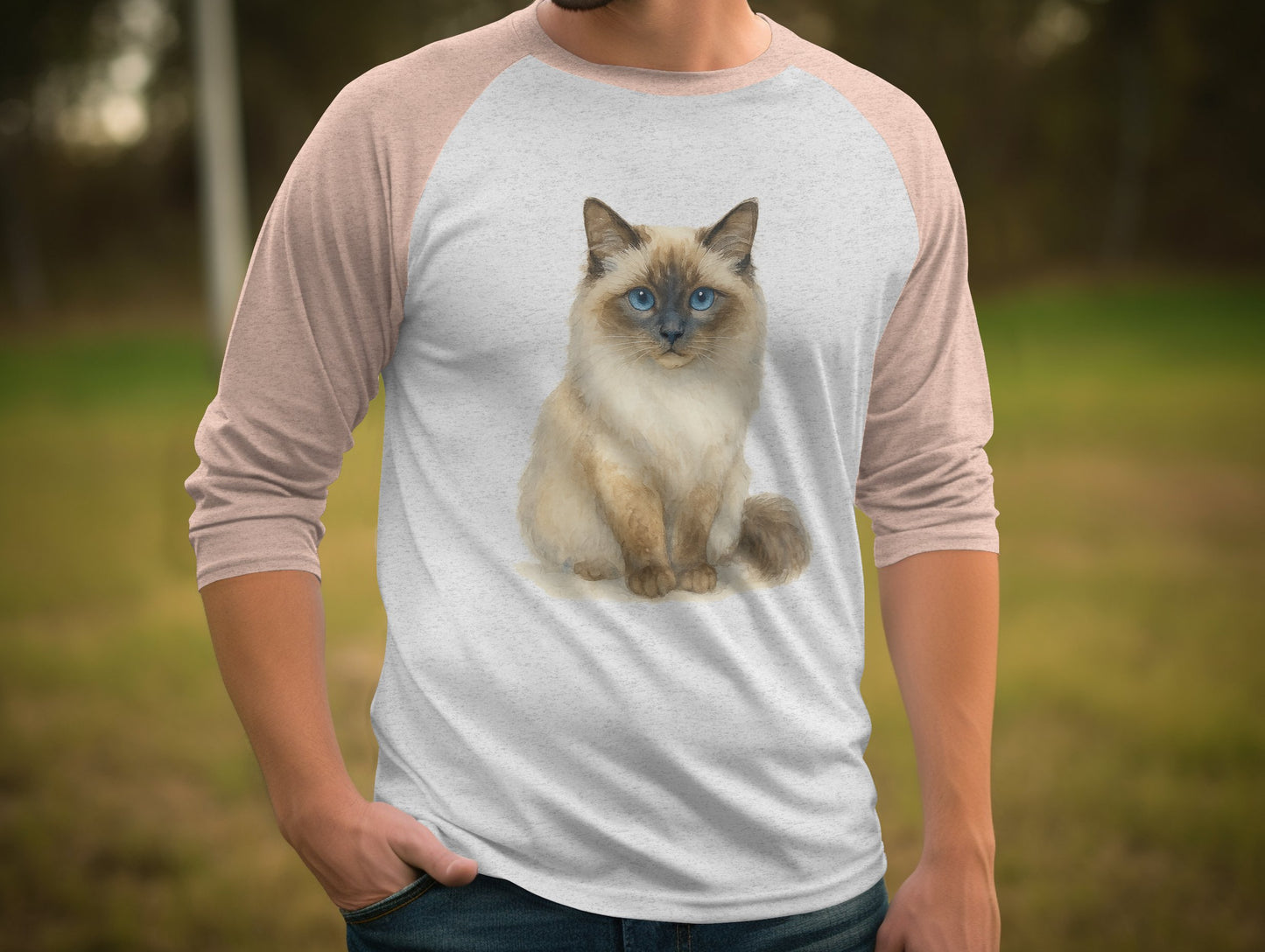 Cute Blue-Eyed Cat Long-Sleeve Shirt product type