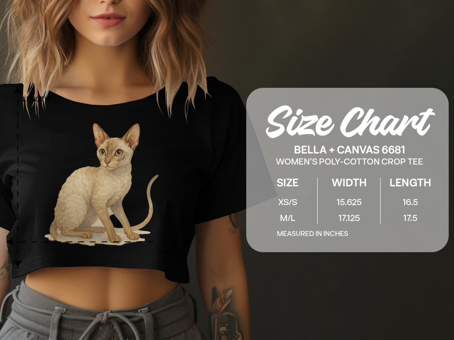 Adorable Cat Design Women's Poly-Cotton Crop Tee product