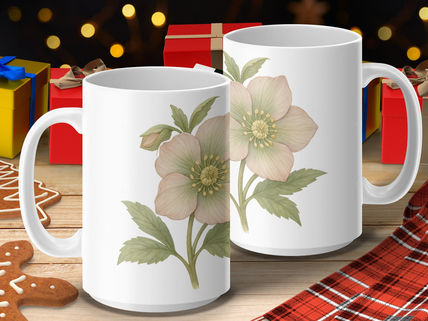 Festive Floral Coffee Mug Perfect Holiday Gift product